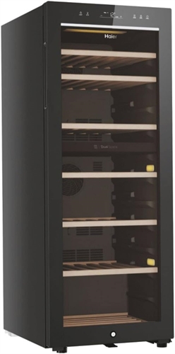 Haier Wine Bank 50 Serie 7 HWS77GDAU1 Cantinetta Vino con Compressore Libera Installazione Nero 77 Bottiglie