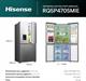 Hisense RQ5P470SMIE, Frigorifero Americano Quattro Porte, Classe E, Inox, Total No Frost, WiFi, Metal Cooling, Zona Convertibile, Display LED, Dispenser Acqua, Motore Inverter