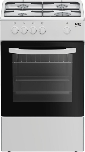 Beko CSG42001FW Cucina a Gas 4 Fuochi Forno a Gas Larghezza x Profondità 50x50 cm con Coperchio colore Bianco